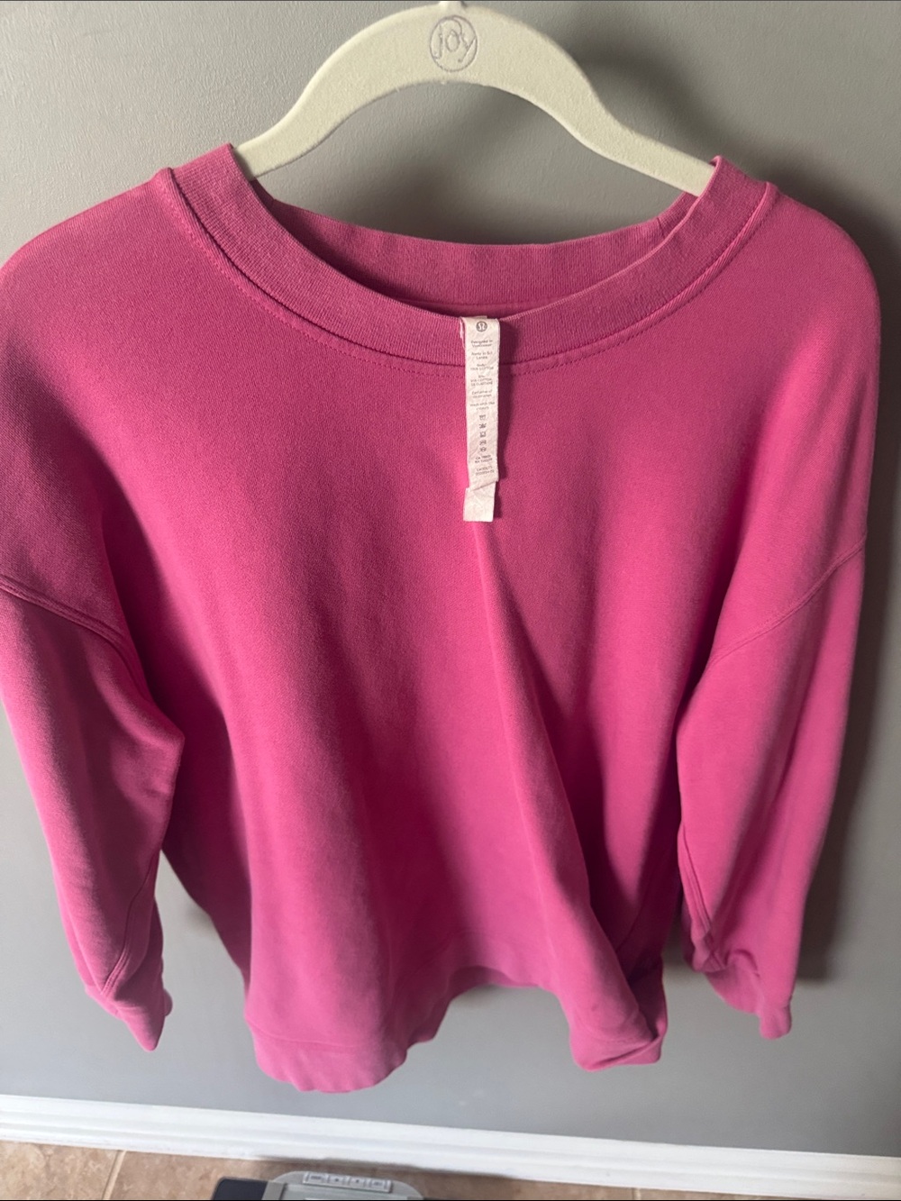 Lulu Lemon Pink Crewneck Sweatshirt - Solid Fuchsia